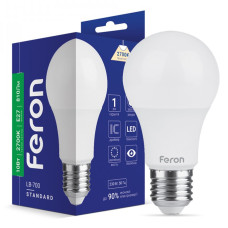 Лампа світлодіодна (LED) 10W E27 220V 2700K A60, Feron LB-700 (40010)
