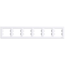 Рамка 6-місна горизонтальна біла, Schneider Electric Asfora (EPH5800621)