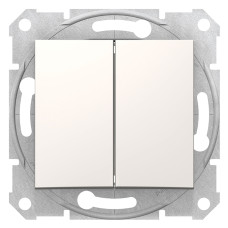 Вимикач вбудований 2-клавішний слонова кістка, Schneider Electric Sedna (SDN0300123)