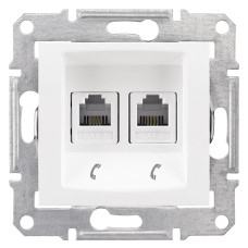 Розетка вбудована 1-місна комп'ютерна RJ45 UTP кат. 5e біла, Schneider Electric Sedna (SDN4300121)